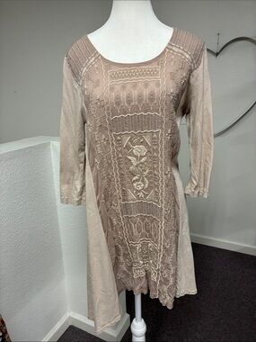 Johnny Was Embroidered Tunic Top Boho Peasant Size Small